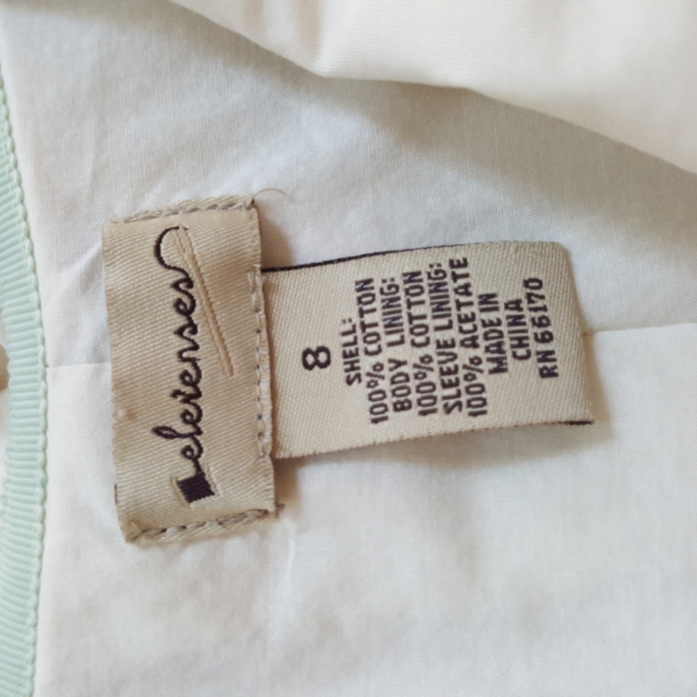 Anthropologie vintage beige size 8r jacket (green thteads) - Picture 3 of 10